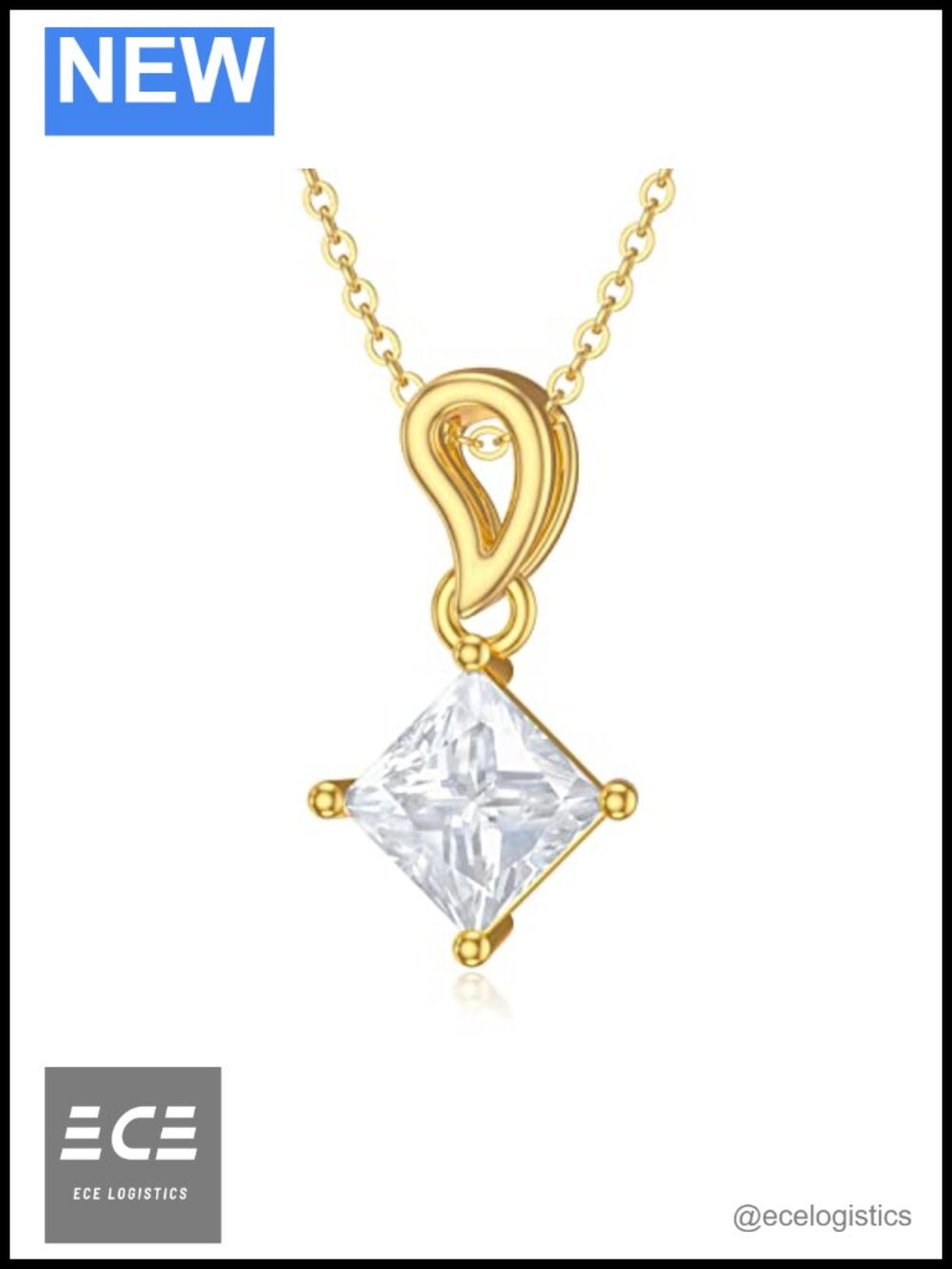 14k Yellow Gold Heart Moissanite Solitaire Pendant Necklace 1CT Adjustable Chain